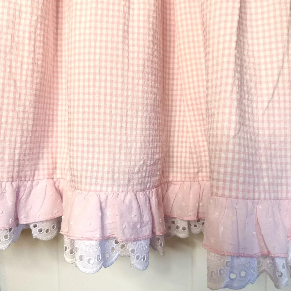 Pink Gingham Kids Casual Dress - Picture 4 of 5